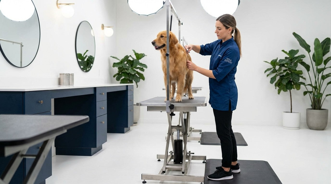 Ergonomia no Banho e Tosa: Como a Postura Correta Aumenta a Lucratividade e a Longevidade da Carreira