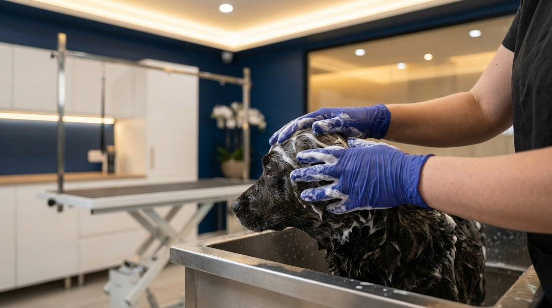 Guia Técnico: Como a Escolha do Shampoo e a Técnica de Aplicação Transformam a Rentabilidade do Banho e Tosa